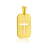 Pingente plaquinha cruz folheado a ouro 18k