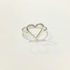 Anel 1 coração vazado folheado a prata