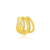 Piercing 4 aros sendo cravejado folheado a ouro 18k