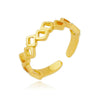 Anel regulavel quadrados folheado a ouro 18K