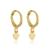 Brinco Argola Click Coração liso folheado a ouro 18K