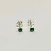 Brinco Verde Esmeralda zircônia embutida 3mm em Prata 925