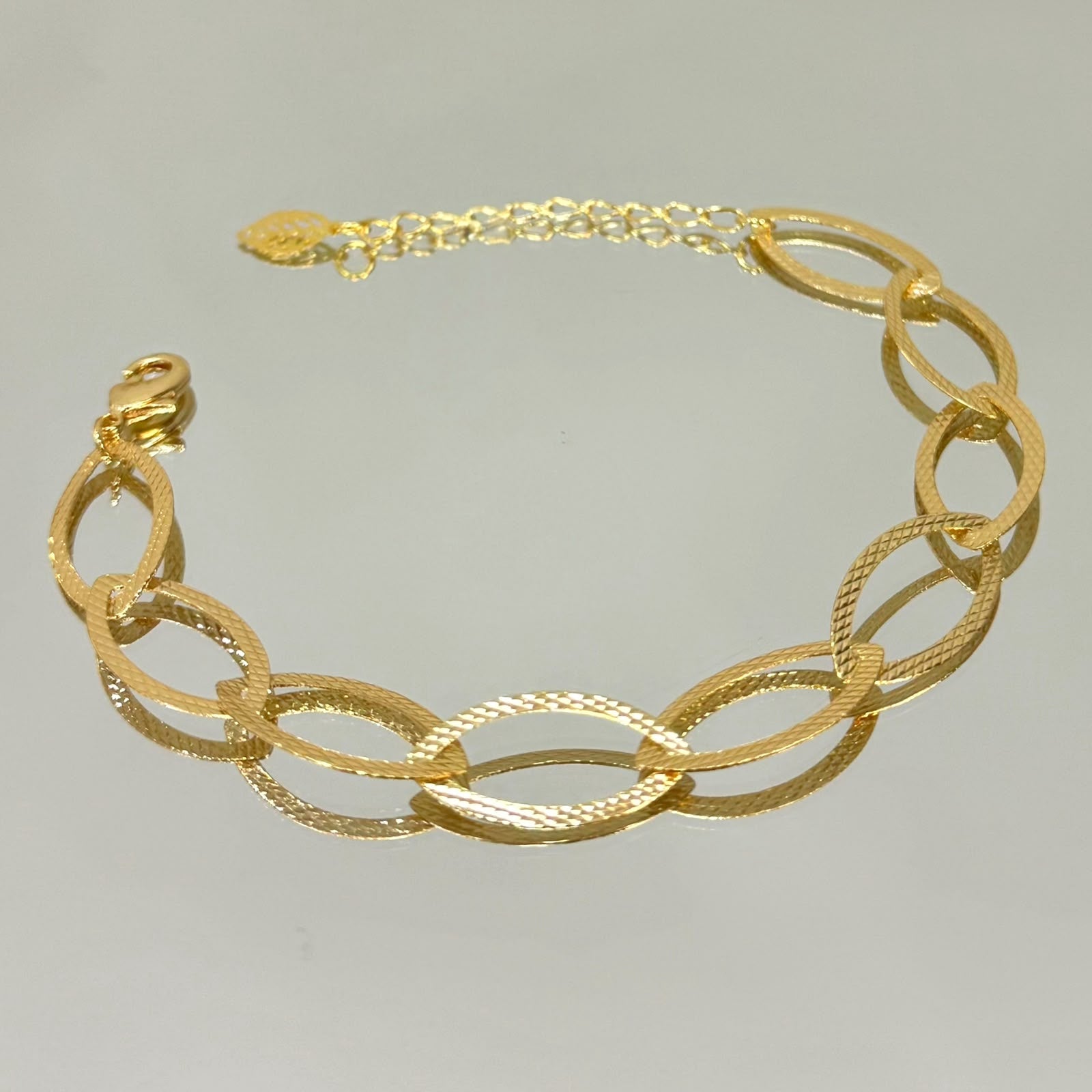 Pulseira elo beisebol folheada a ouro 18K
