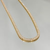 Choker riviera retangular folheado a ouro 18K