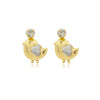 Brinco passarinho com ponto de luz folheado a ouro 18k