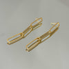 Brinco 3 elos retangulares folheado a ouro 18K