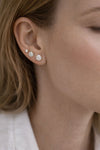 Brinco trio ponto de luz folheado a ouro 18k