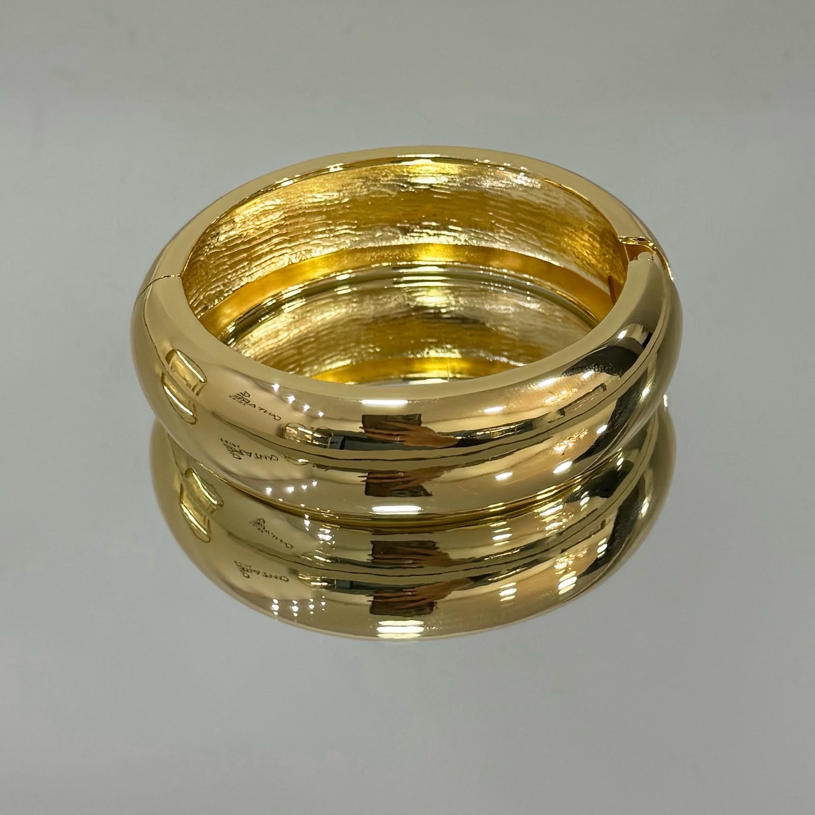 Bracelete Abaulado 3cm folheado a ouro 18K