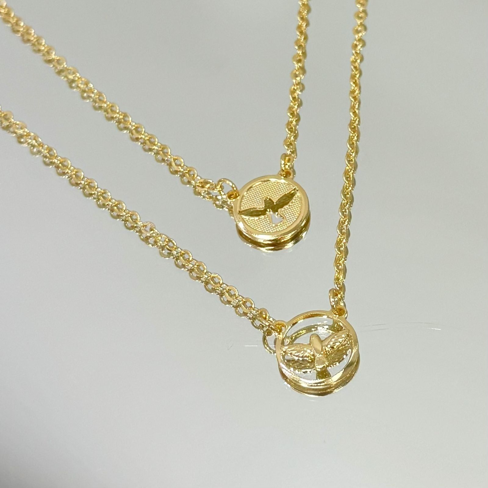 Colar Escapulário Divino folheado a ouro 18K