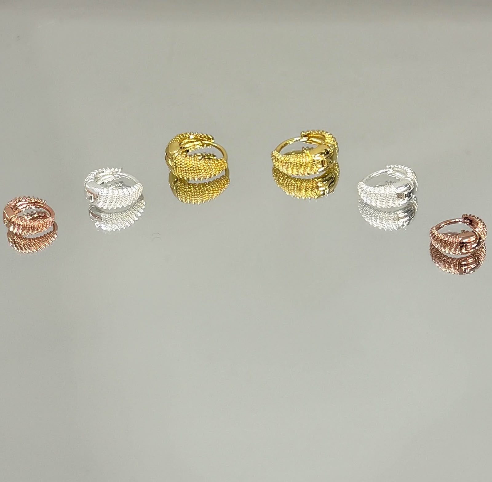 Brinco Trio Argolas 3 banhos folheado a ouro 18K e a prata