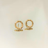 Brinco Círculo Cascalho folheado a ouro 18K