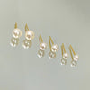 Brinco Trio de Pérolas folheado a ouro 18K