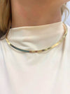 Choker Aro plano anatômico folheada a ouro 18K