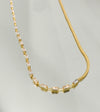 Choker Meia Fita e Riviera folheada a ouro 18K