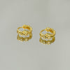 Brinco Argolinha Florzinhas folheado a ouro 18K