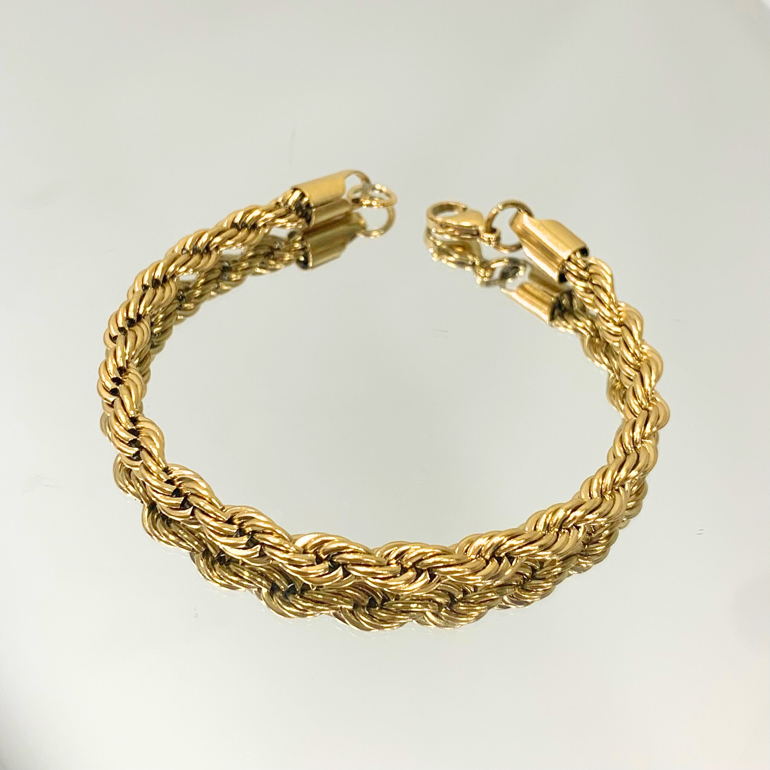 Pulseira Cordão Baiano Grossa folheada a ouro 18K