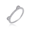 Anel gatinho com microzirconias folheado a ródio branco