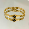 Bracelete Trevo Negro folheado a ouro 18K