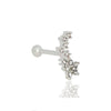 Piercing de furo galho de flor folheado a prata