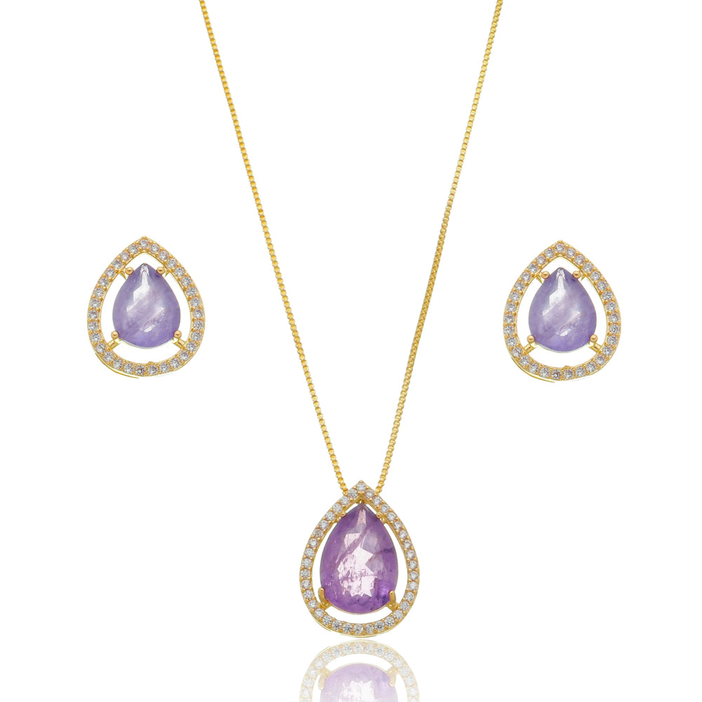 Conjunto gota fusion folheado a ouro 18K