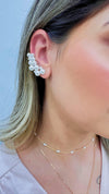 Brinco ear cuff multipérolas folheado a ouro 18K