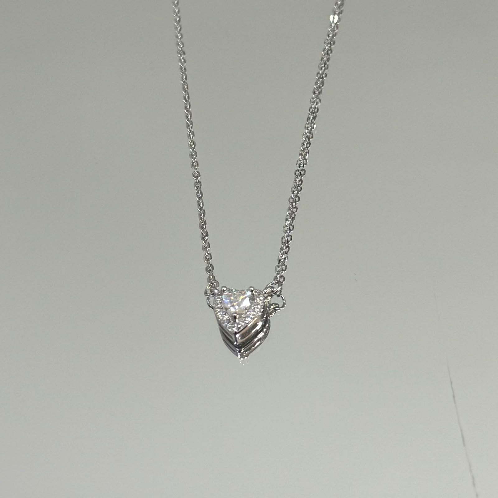 Colar Coração Moissanite em prata 925