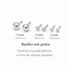 Brinco trio de bolinhas folheado a prata