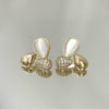 Brinco 3 Pétalas G folheado a ouro 18k