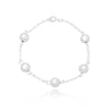 Pulseira 5 bolinhas G folheada a prata