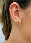 Brinco 3 Pétalas P folheado a ouro 18k