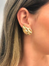 Brinco Gota amassada folheado a ouro 18K