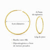 Brinco Argola Fio Facetado M folheado a ouro 18K