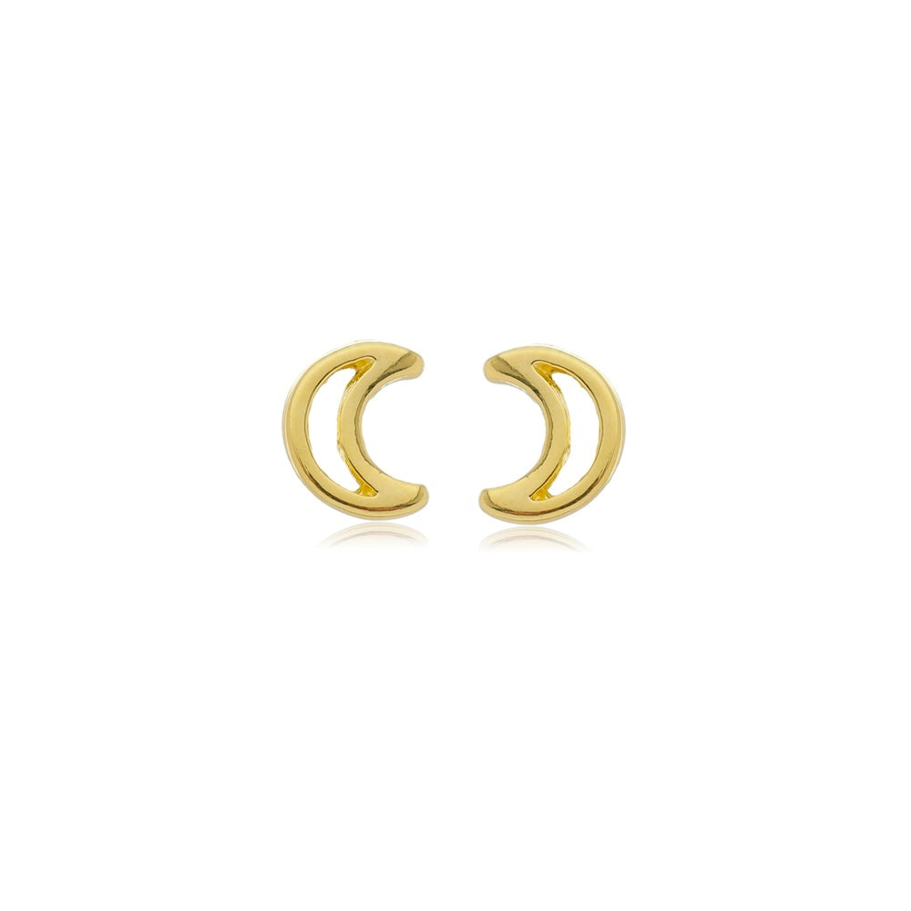Brinco lua vasado a ouro 18k