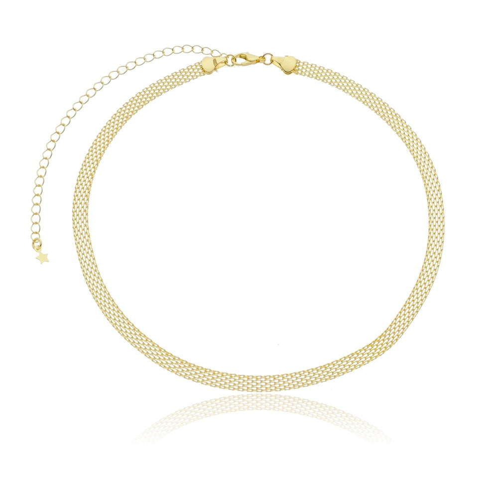 Choker crochet folheado a ouro 18k