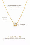 Colar Ponto de Luz 5mm folheado a ouro 18K