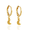 Brinco argola articulada meia lua folheado em ouro 18k