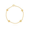 Pulseira veneziana reta de 4 bolinhas folheado a ouro 18K