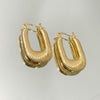 Argola Retangular Frisada folheada a ouro 18K
