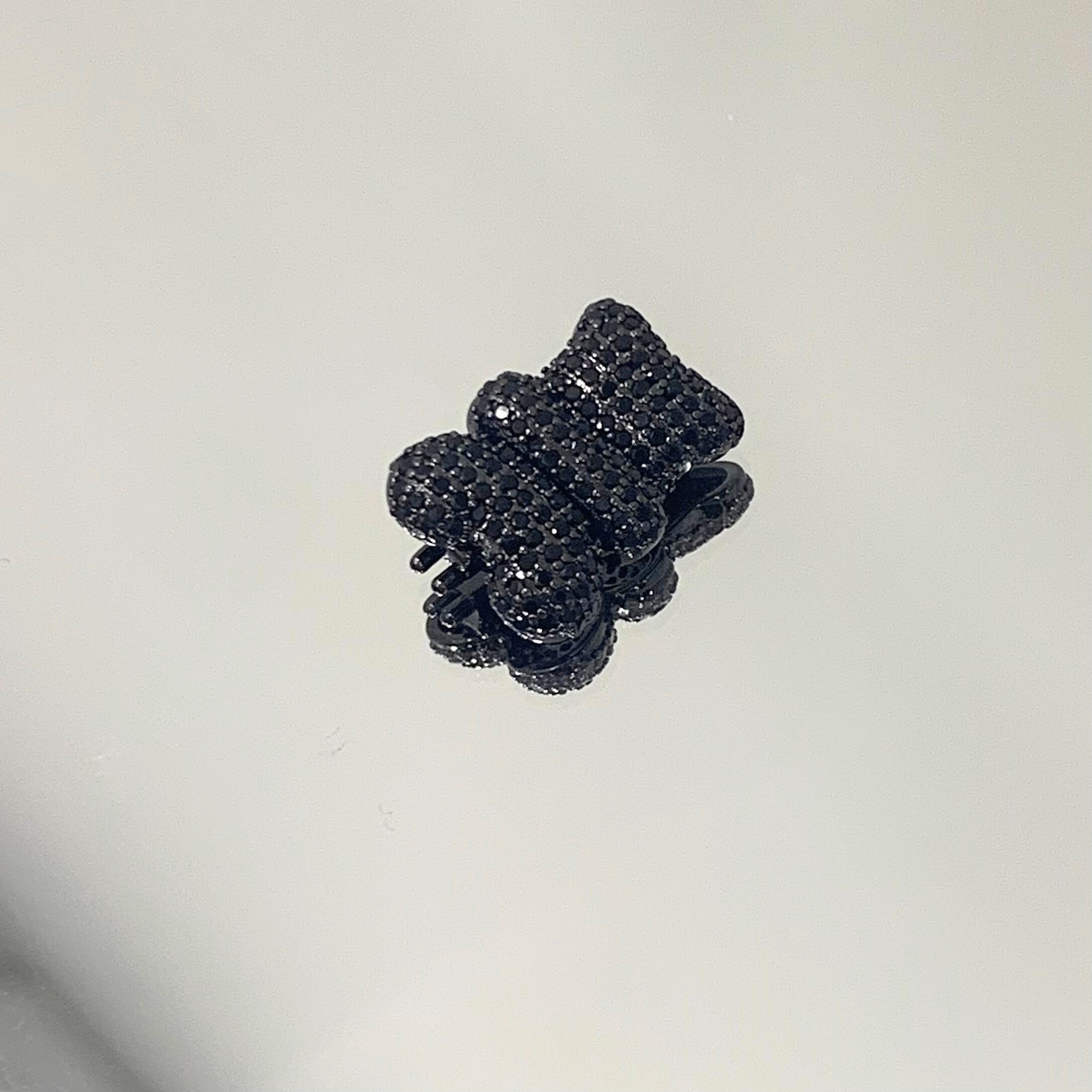 Pingente Charm Gummy Bear Negro folheado a ródio