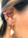 Brinco argola articulada lacinho folheado em ouro 18k