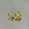 Brinco Coraçao ondulado folheado a ouro 18K