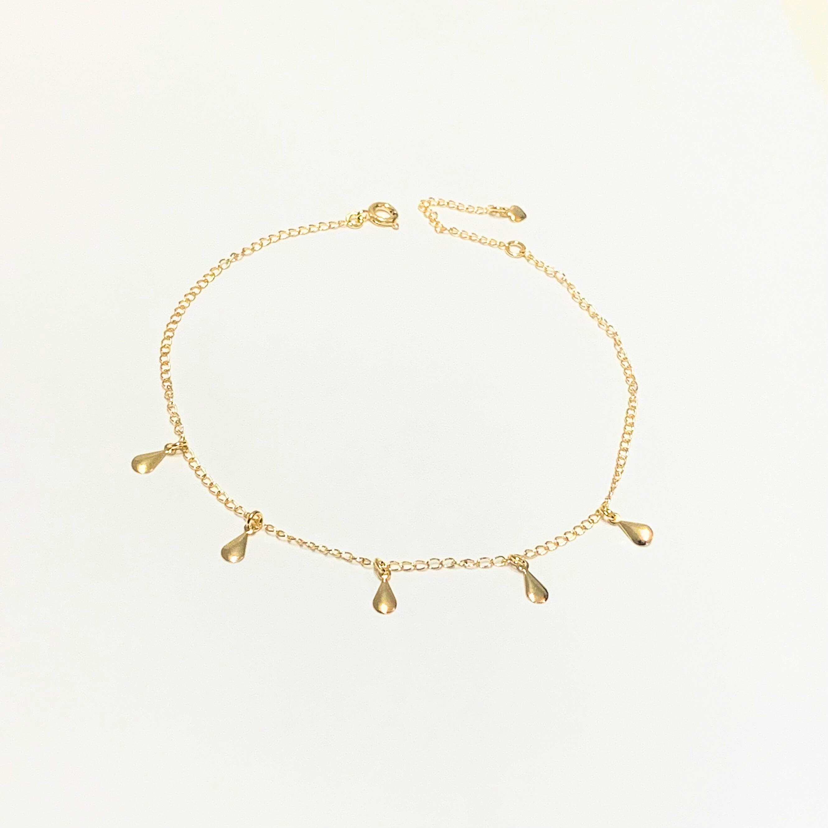 Tornozeleira Gotas folheada a ouro 18K