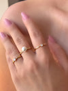 Anel 3 pedras folheado a ouro 18K