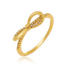 Anel laço com microzirconias folheado a ouro18k