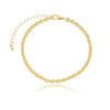Pulseira elos frisado folheado a ouro 18k