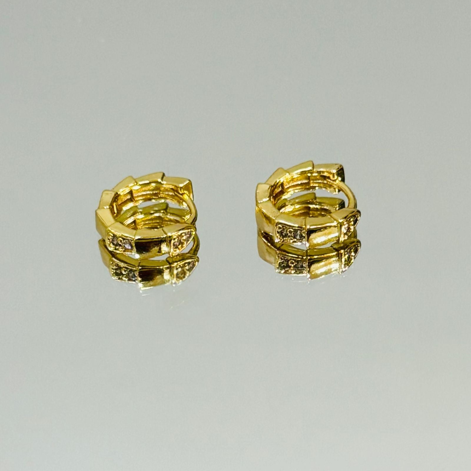 Brinco Argola snake inspired folheado a ouro 18K