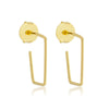 Brinco argola em fio retangular folheado a ouro 18k