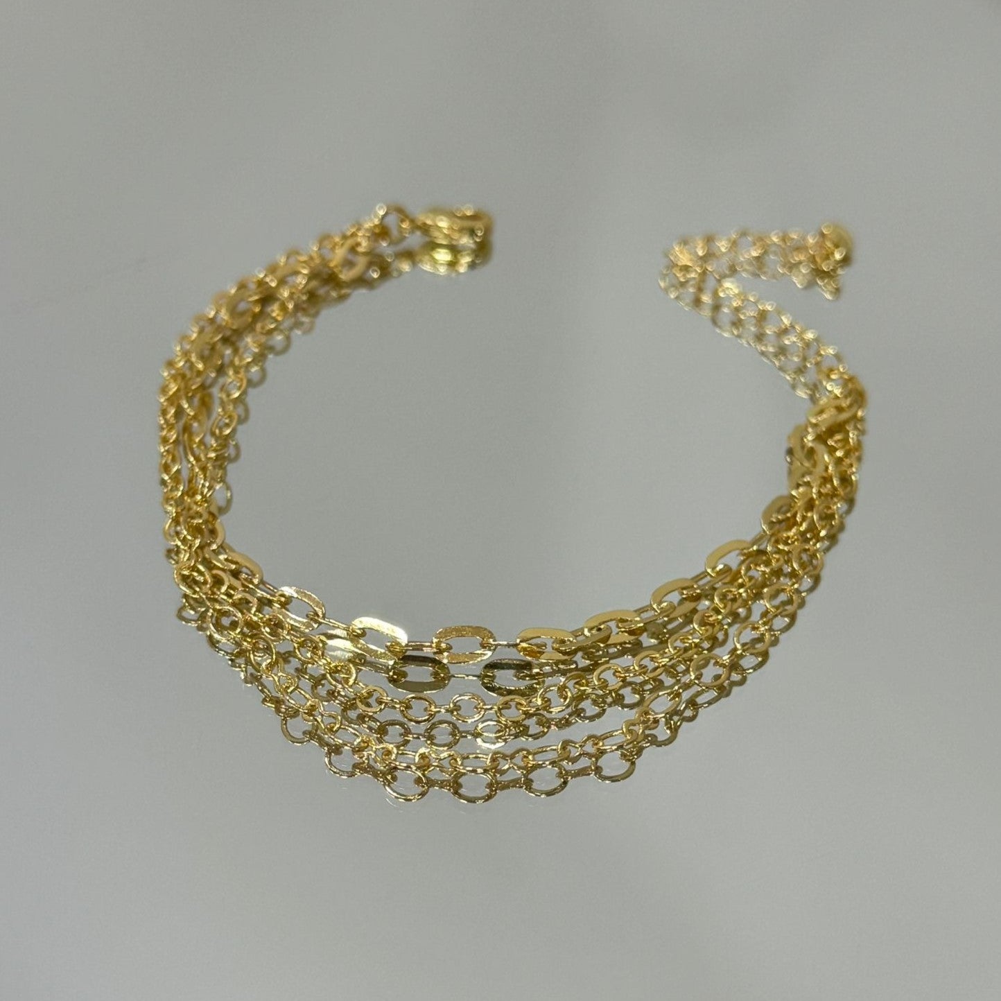 Pulseira de Elos Tripla folheada a ouro 18K