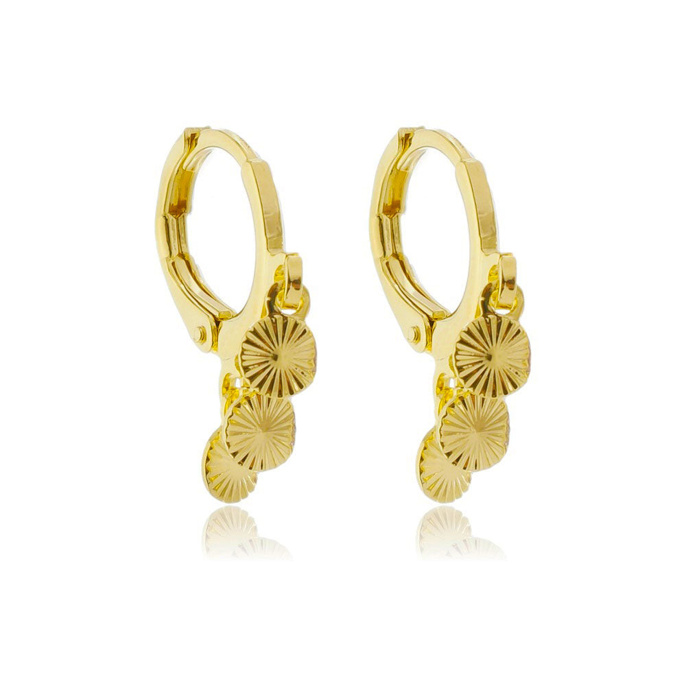 Brinco argola clique Roma folheado a ouro 18k
