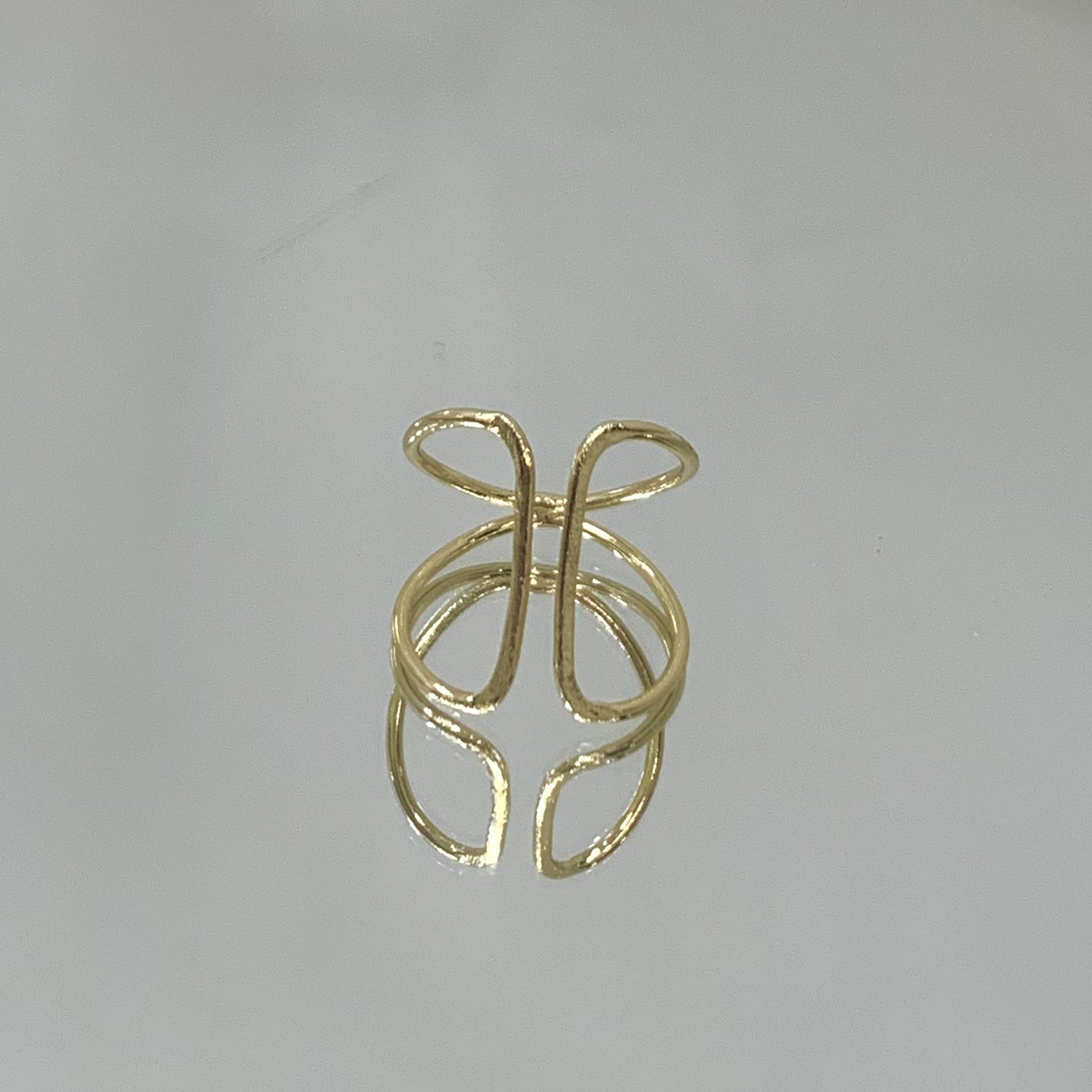 Anel Encontro regulável folheado a ouro 18K